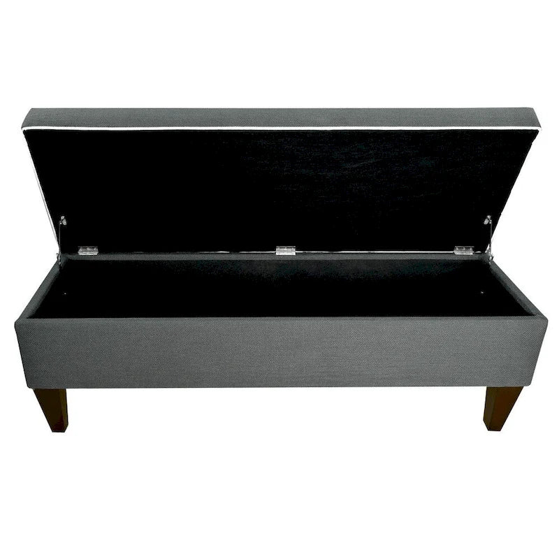Banc de rangement ottoman long rembourré capitonné Brooke Diamond