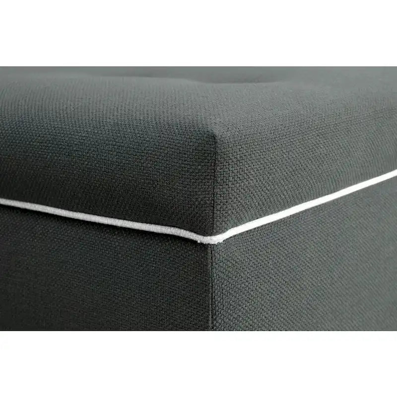 Banc de rangement ottoman long rembourré capitonné Brooke Diamond