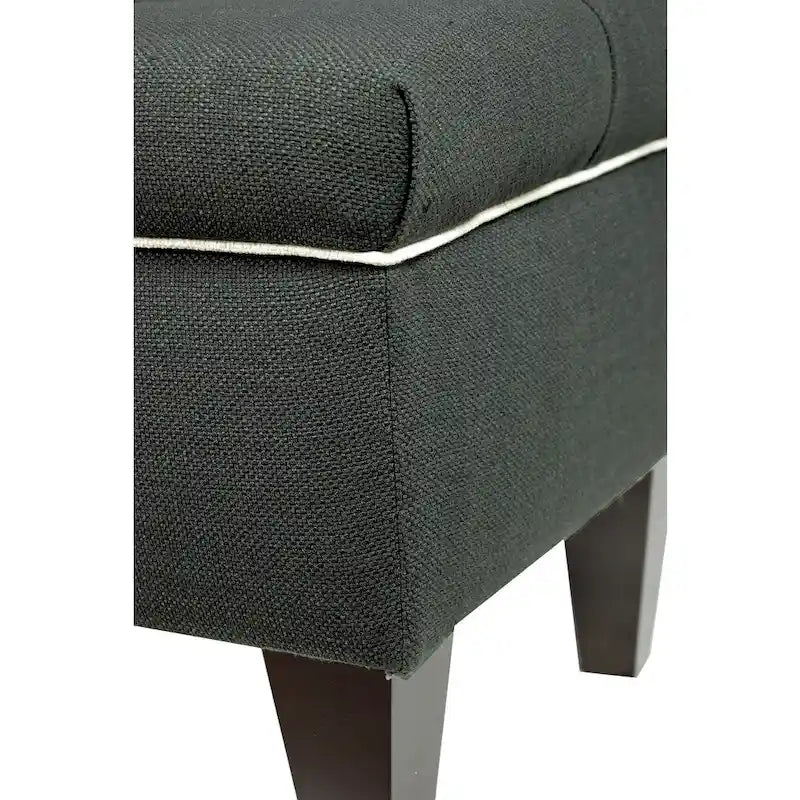 Banc de rangement ottoman long rembourré capitonné Brooke Diamond
