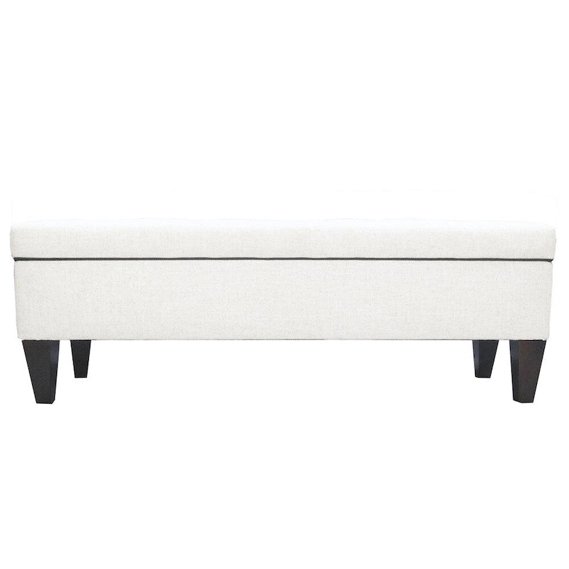 Banc de rangement ottoman long rembourré capitonné Brooke Diamond