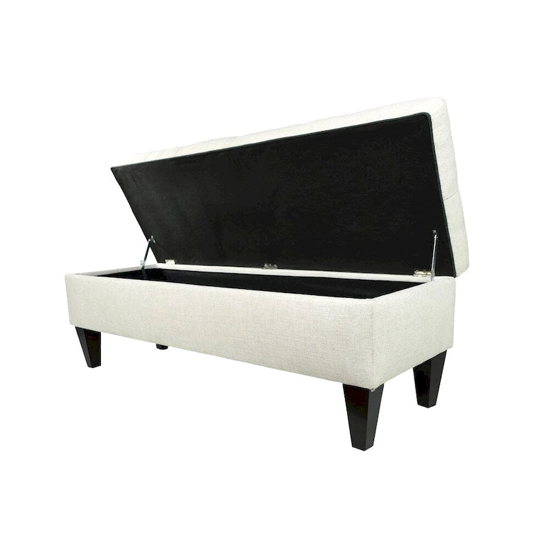 Banc de rangement ottoman long rembourré capitonné Brooke Diamond