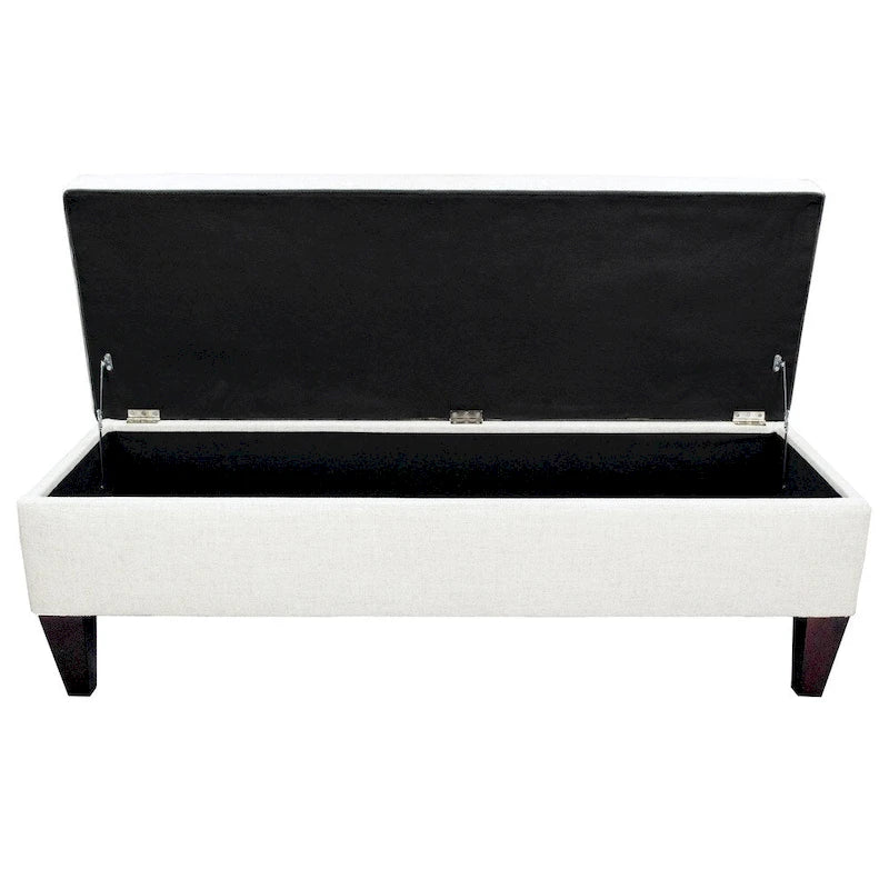 Banc de rangement ottoman long rembourré capitonné Brooke Diamond