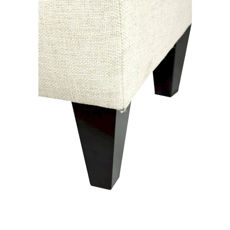 Banc de rangement ottoman long rembourré capitonné Brooke Diamond