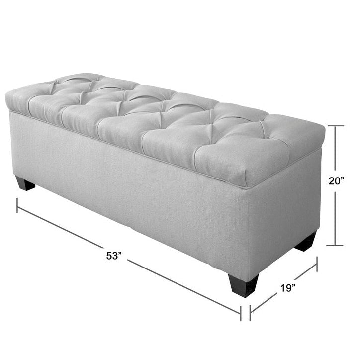 Banc de rangement en lin capitonné Sole Secret Diamond