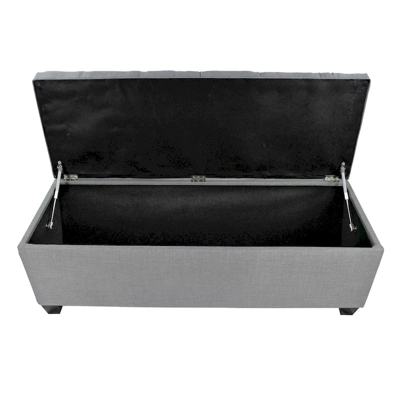 Banc de rangement en lin capitonné Sole Secret Diamond
