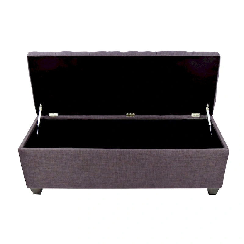 Banc de rangement en lin capitonné Sole Secret Diamond