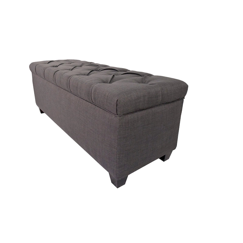 Banc de rangement en lin capitonné Sole Secret Diamond