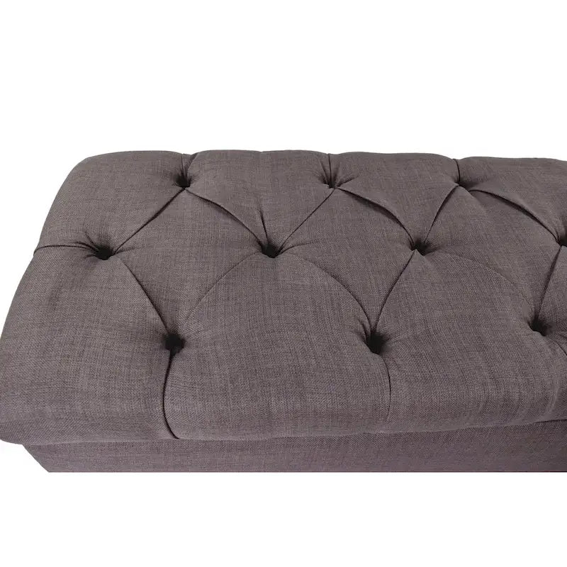 Banc de rangement en lin capitonné Sole Secret Diamond