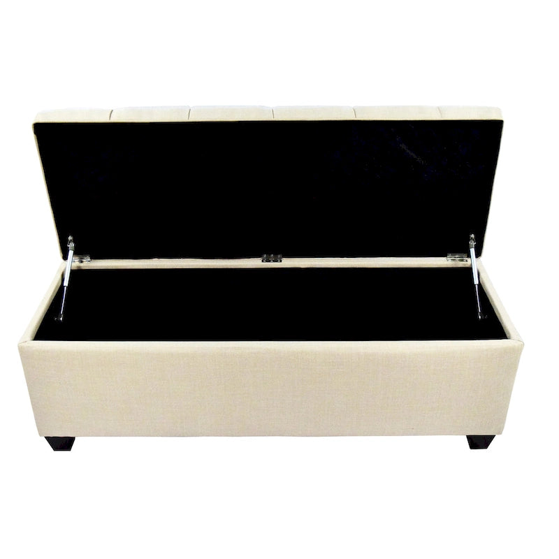 Banc de rangement en lin capitonné Sole Secret Diamond