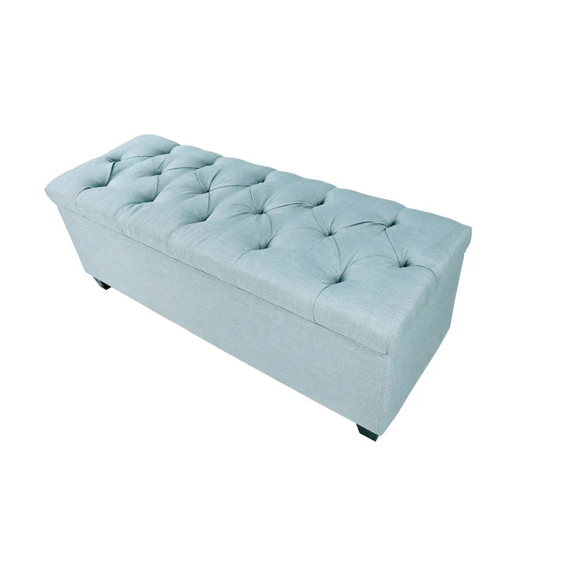 Banc de rangement en lin capitonné Sole Secret Diamond
