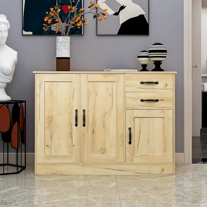 Buffet moderne en bois de 43,3 pouces avec 2 portes
