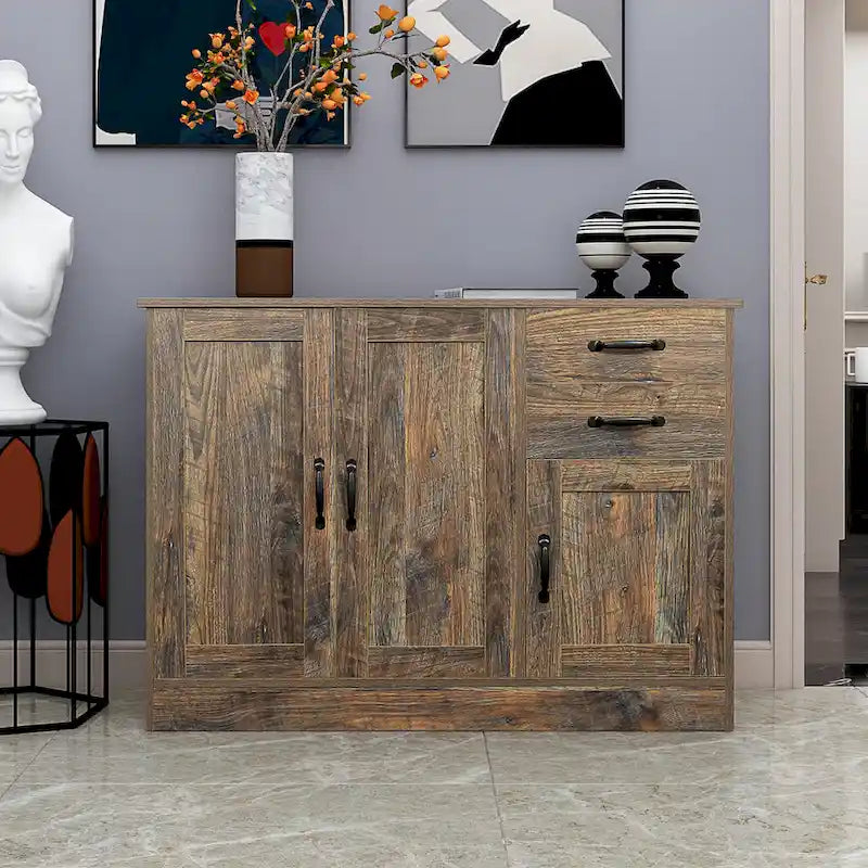 Buffet moderne en bois de 43,3 pouces avec 2 portes