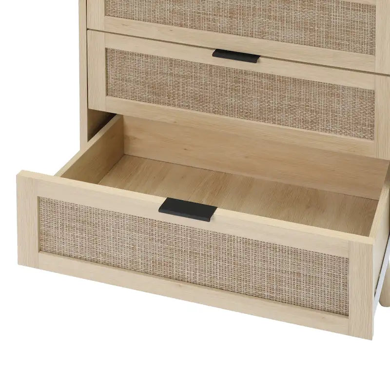 Commode à 3 tiroirs en rotin pour chambre ou salon