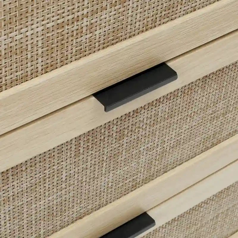 Commode à 3 tiroirs en rotin pour chambre ou salon
