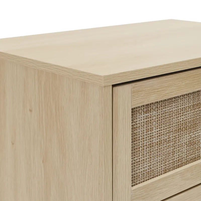Commode à 3 tiroirs en rotin pour chambre ou salon