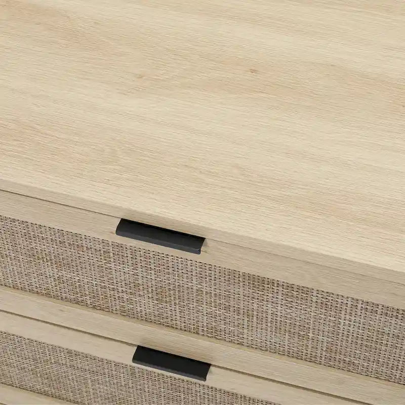Commode à 3 tiroirs en rotin pour chambre ou salon