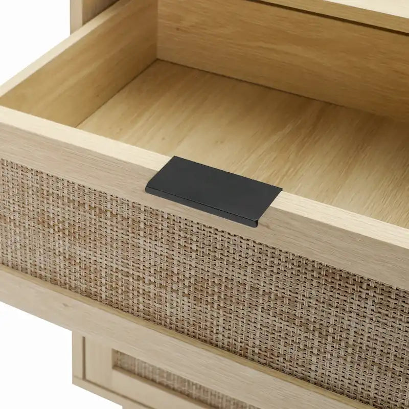 Commode à 3 tiroirs en rotin pour chambre ou salon