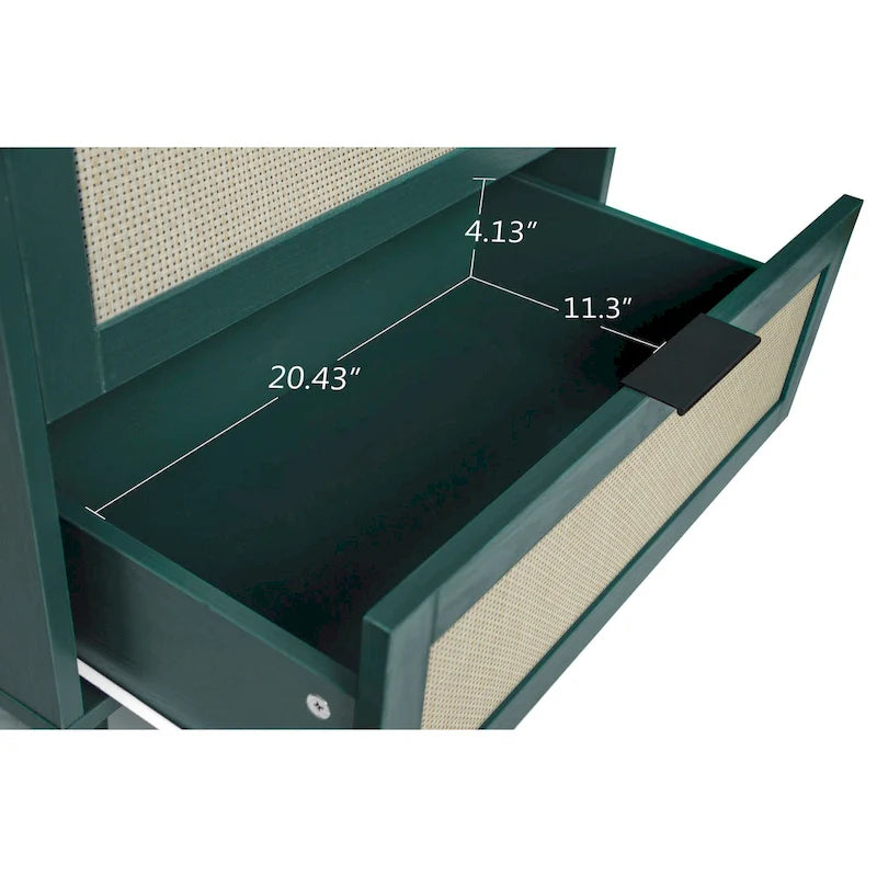 Commode à 3 tiroirs en rotin pour chambre ou salon