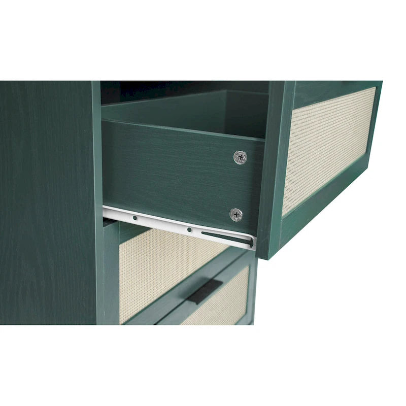 Commode à 3 tiroirs en rotin pour chambre ou salon
