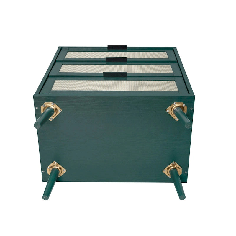 Commode à 3 tiroirs en rotin pour chambre ou salon