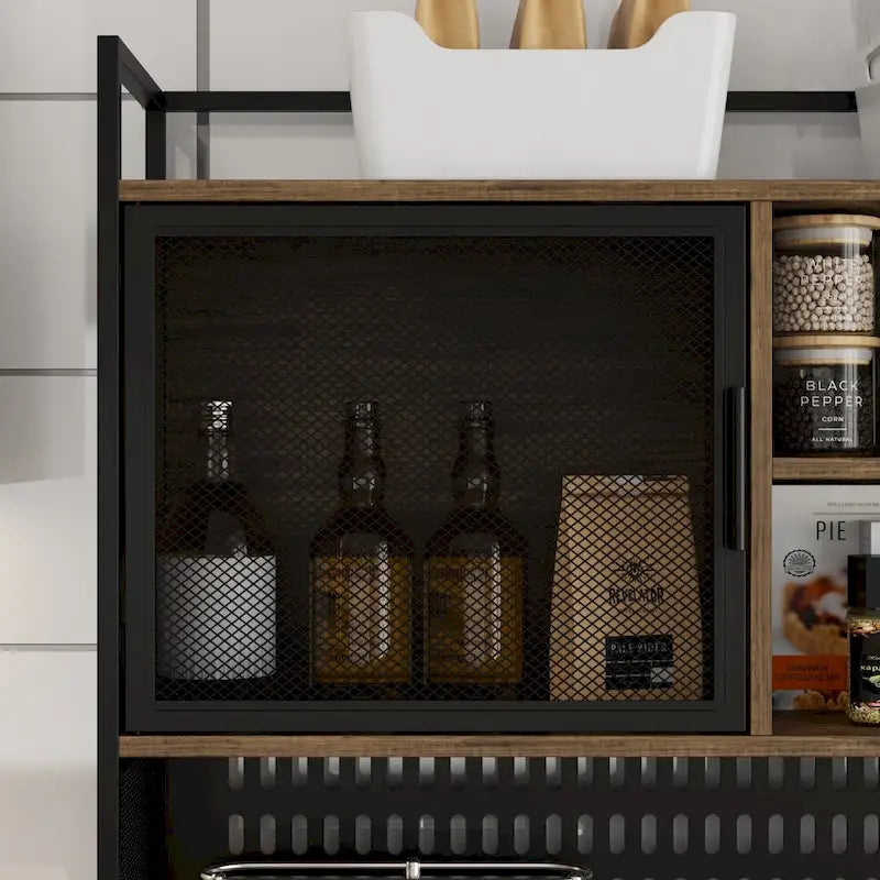 Meuble de Rangement de Cuisine avec Placard et Support à Micro-ondes 70.9W