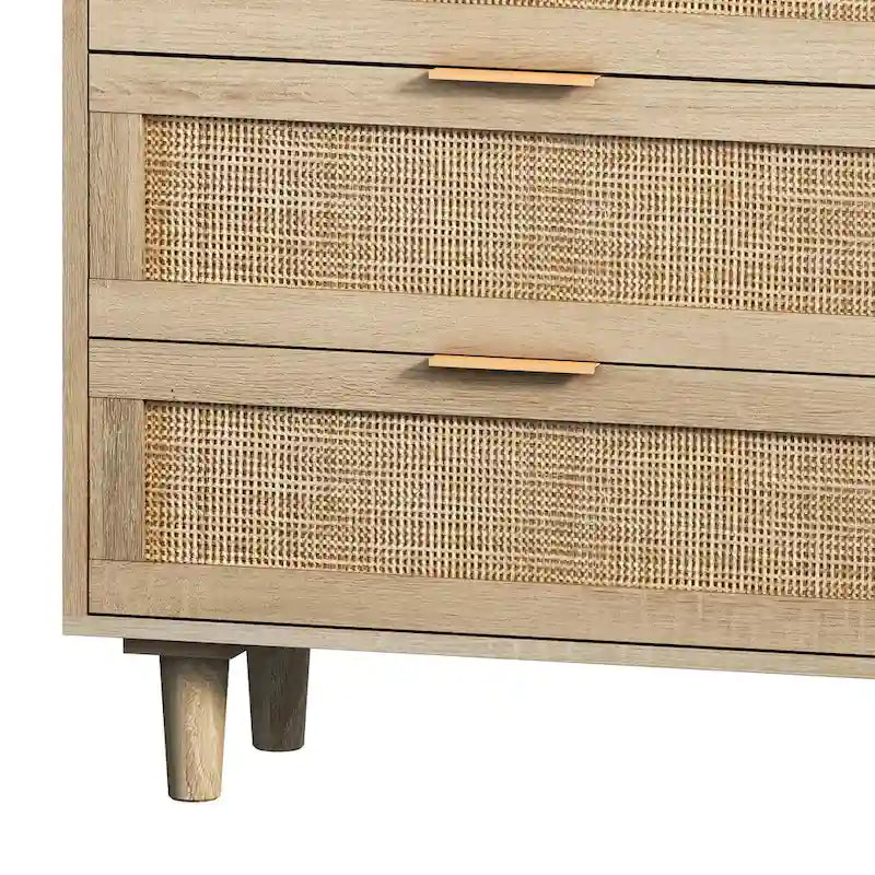 Commode de Rangement en Rotin à 6 Tiroirs, pour Chambre à Coucher