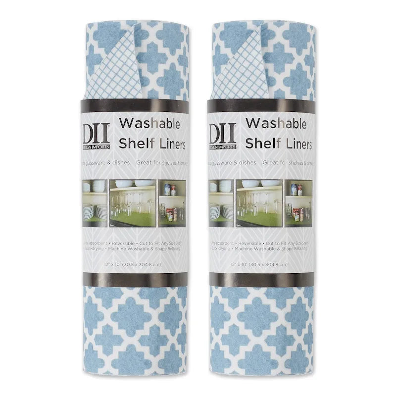 Doublure d'étagère DII grise à motif de treillis (lot de 2)