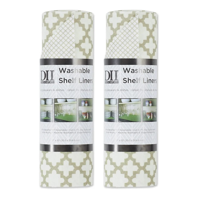 Doublure d'étagère DII grise à motif de treillis (lot de 2)