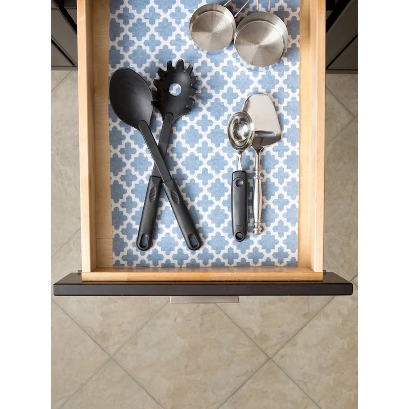Doublure d'étagère DII grise à motif de treillis (lot de 2)