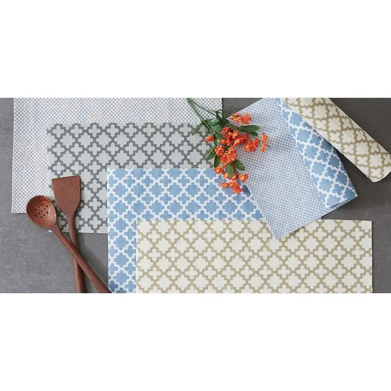 Doublure d'étagère DII grise à motif de treillis (lot de 2)