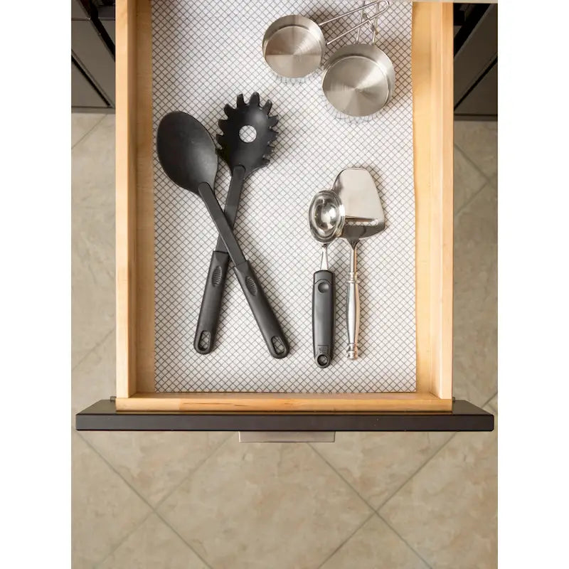 Doublure d'étagère DII grise à motif de treillis (lot de 2)