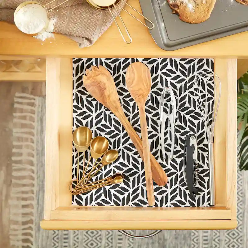 Doublure d'étagère DII grise à motif de treillis (lot de 2)