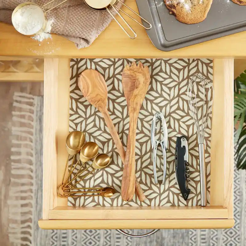 Doublure d'étagère DII grise à motif de treillis (lot de 2)