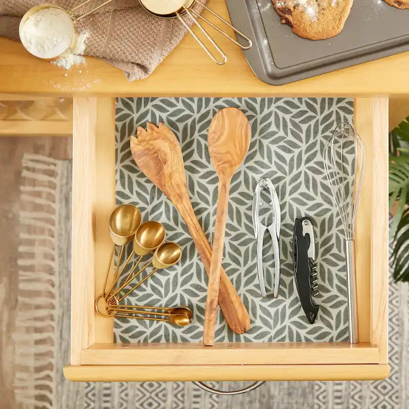 Doublure d'étagère DII grise à motif de treillis (lot de 2)