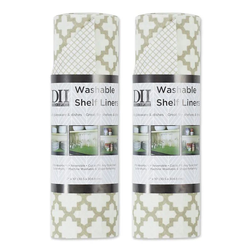 Doublure d'étagère DII grise à motif de treillis (lot de 2)