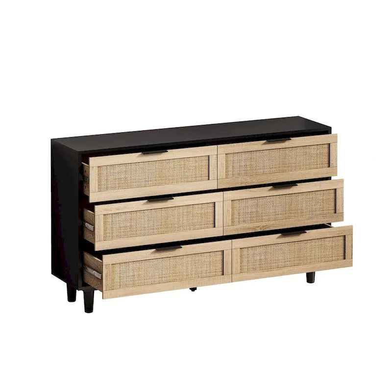 51.186-Commode de rangement en rotin pour chambre à coucher, salon