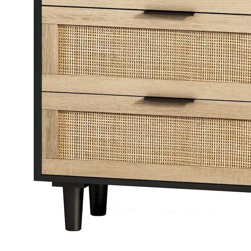 51.186-Commode de rangement en rotin pour chambre à coucher, salon