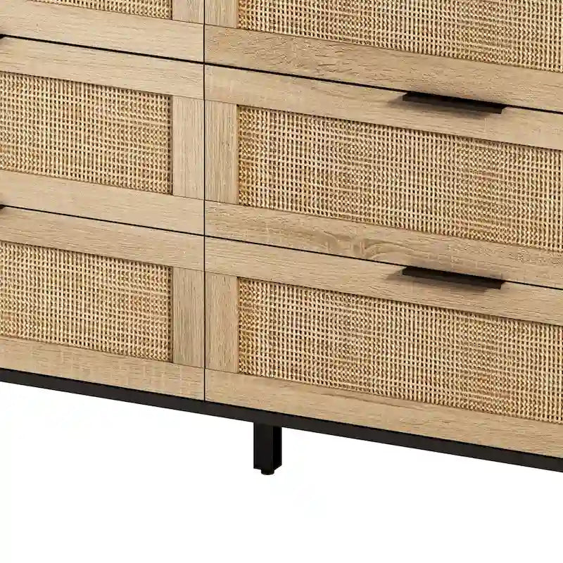 51.186-Commode de rangement en rotin pour chambre à coucher, salon