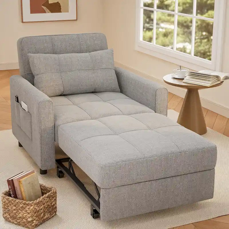 Canapé-lit convertible, fauteuil pliant réglable rembourré