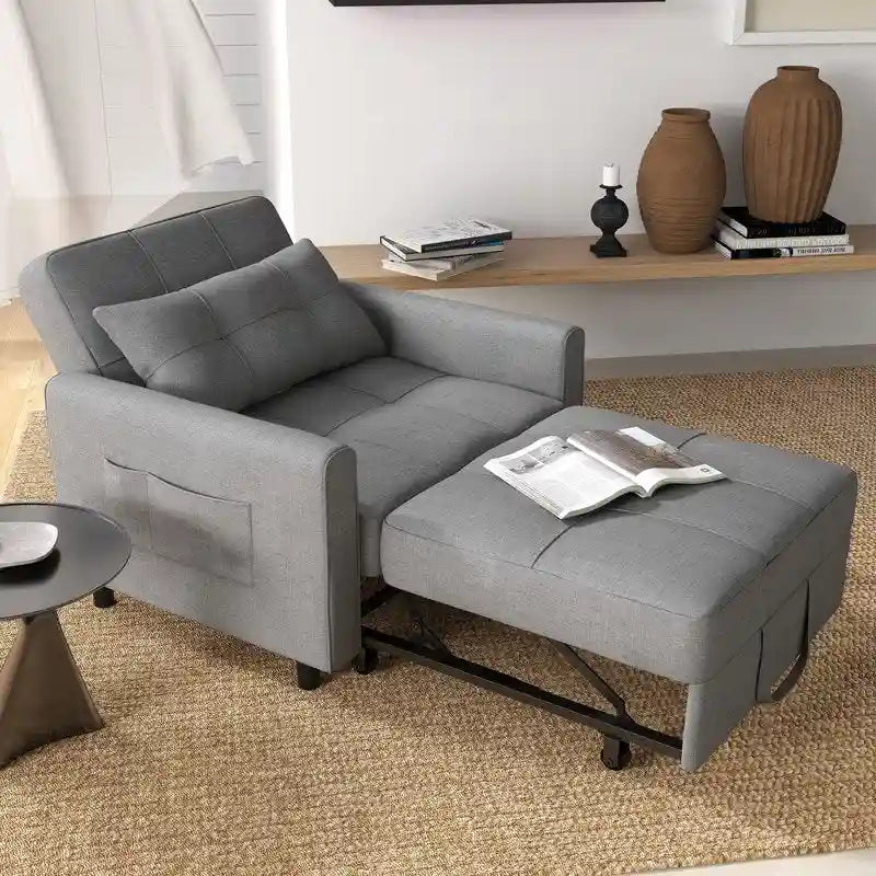 Canapé-lit convertible, fauteuil pliant réglable rembourré