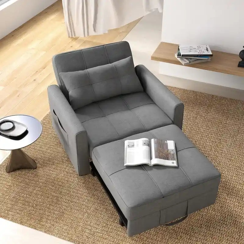 Canapé-lit convertible, fauteuil pliant réglable rembourré