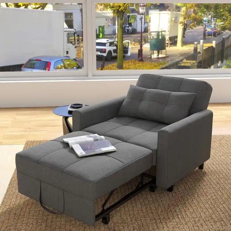 Canapé-lit convertible, fauteuil pliant réglable rembourré