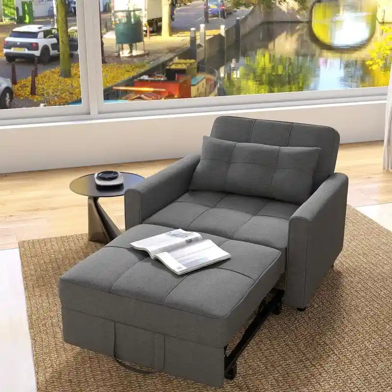 Canapé-lit convertible, fauteuil pliant réglable rembourré