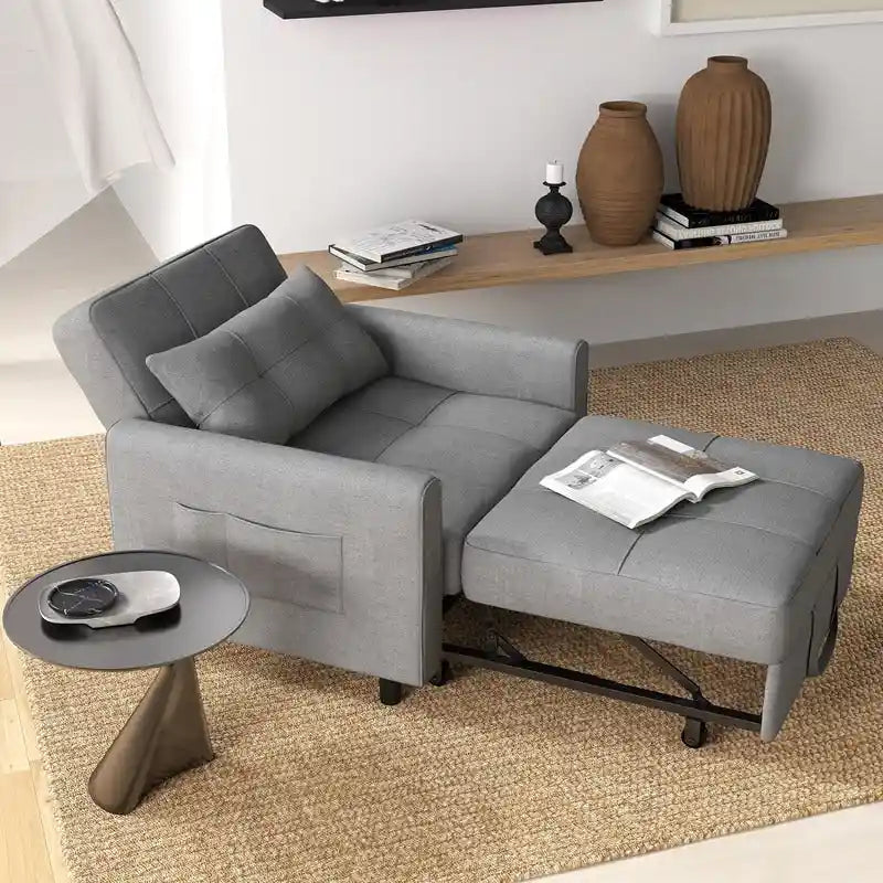Canapé-lit convertible, fauteuil pliant réglable rembourré