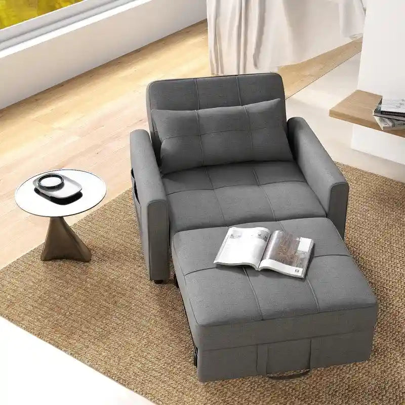 Canapé-lit convertible, fauteuil pliant réglable rembourré