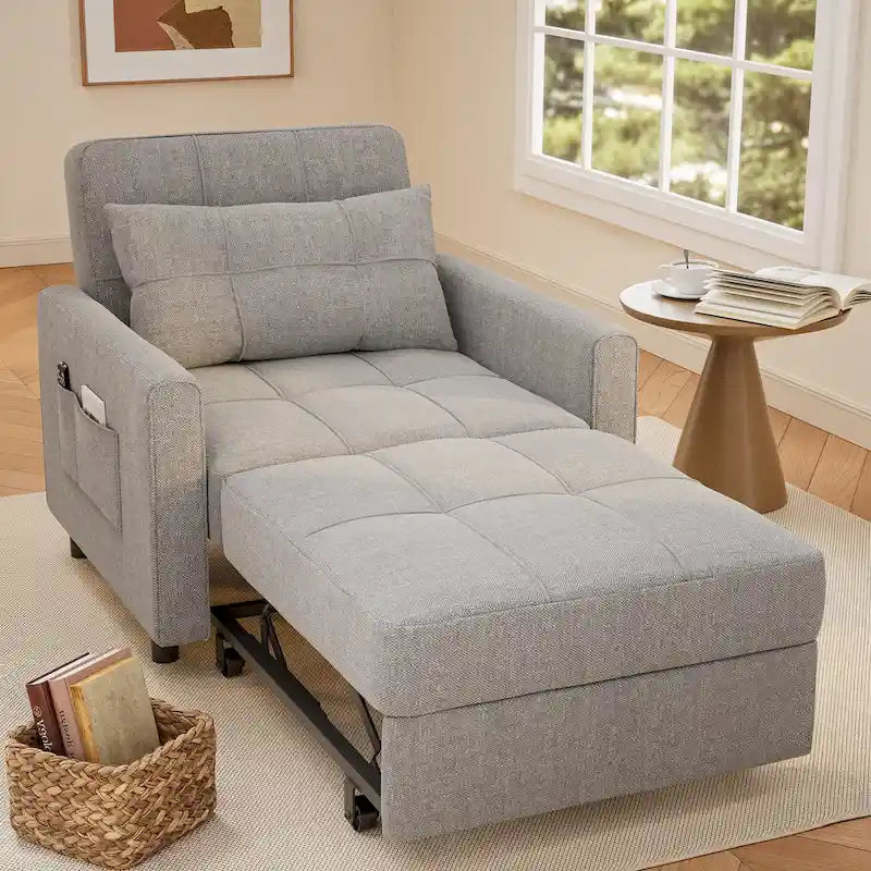 Canapé-lit convertible, fauteuil pliant réglable rembourré