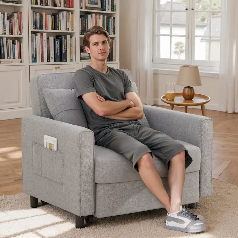 Canapé-lit convertible, fauteuil pliant réglable rembourré