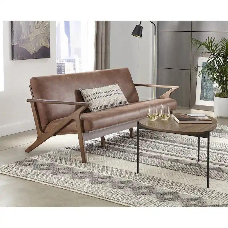  Bianca Mid-Century Solid Wood Sofa