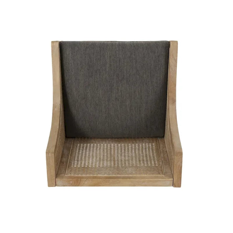 Tabourets de comptoir de 64,75 cm en bois, cannage et tissu