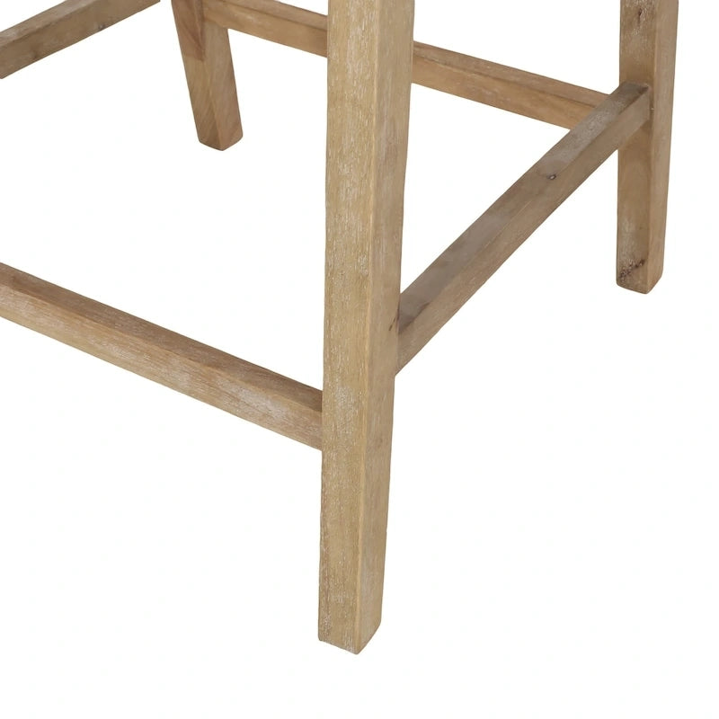 Tabourets de comptoir de 64,75 cm en bois, cannage et tissu